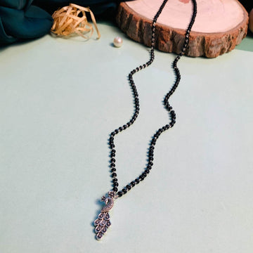 Elegant Silver Plated Peacock Managalsutra - Abdesignsjewellery