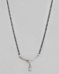 Thumbnail for Celebratory Silver Plated American Diamond Mangalsutra