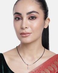 Celebratory Silver Plated American Diamond Mangalsutra