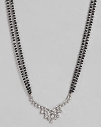 Thumbnail for Enchanting High Quality Floral Silver Plated Mangalsutra