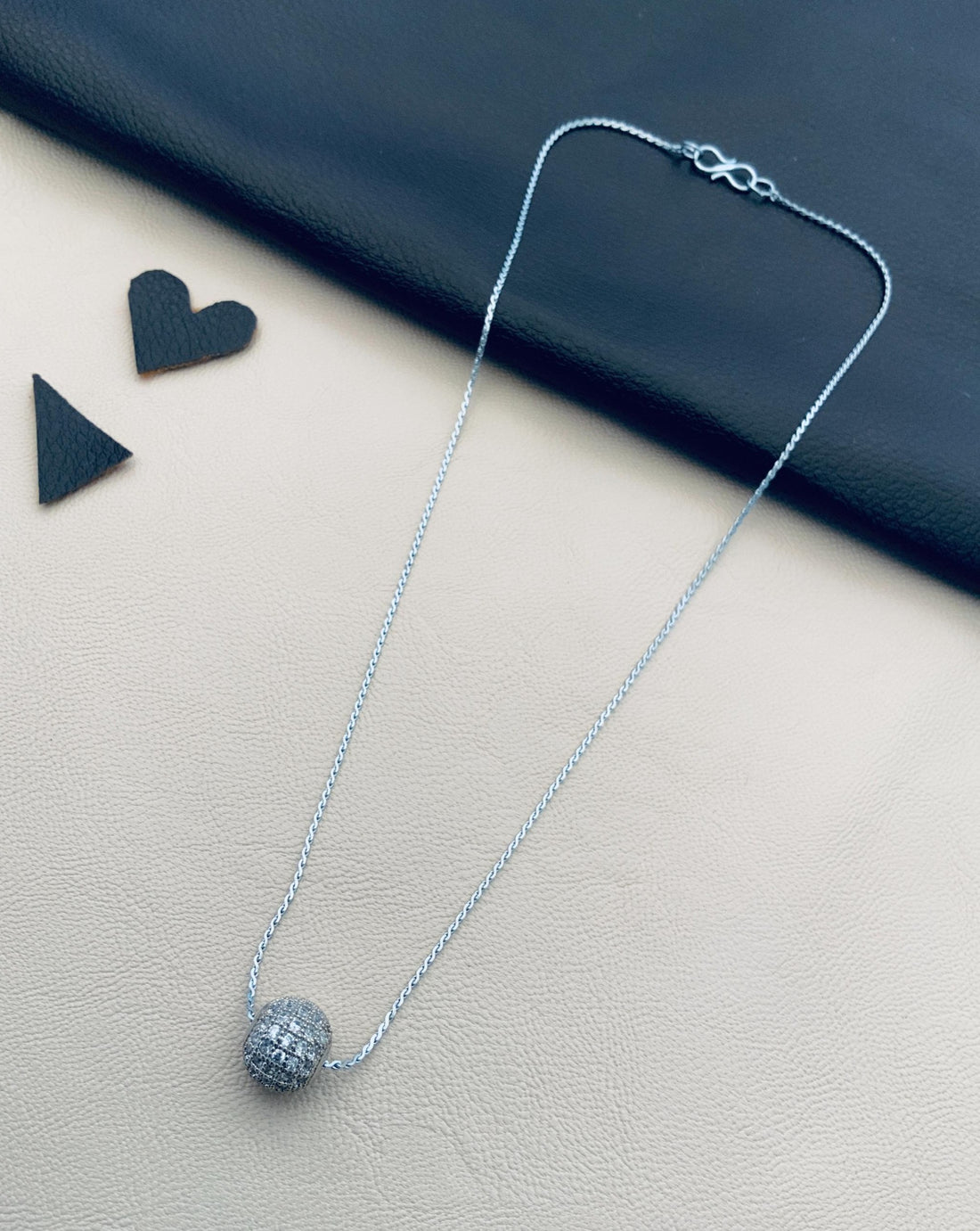 Dailywear Silver Ball Pendant Chain - Abdesignsjewellery