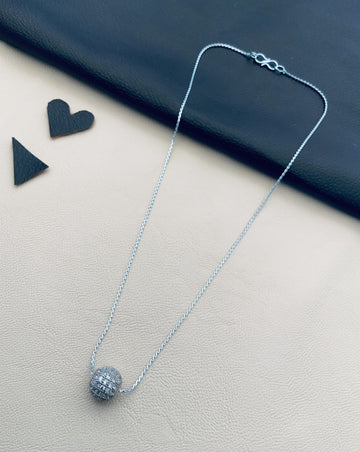 Dailywear Silver Ball Pendant Chain - Abdesignsjewellery
