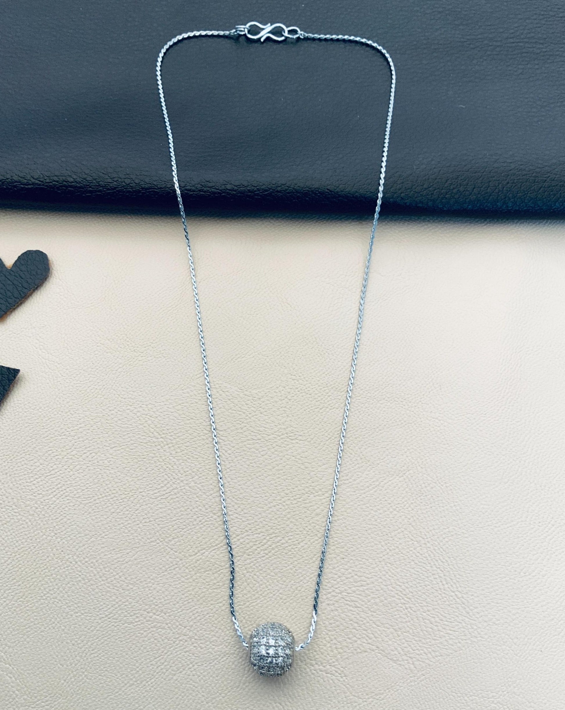 Dailywear Silver Ball Pendant Chain - Abdesignsjewellery