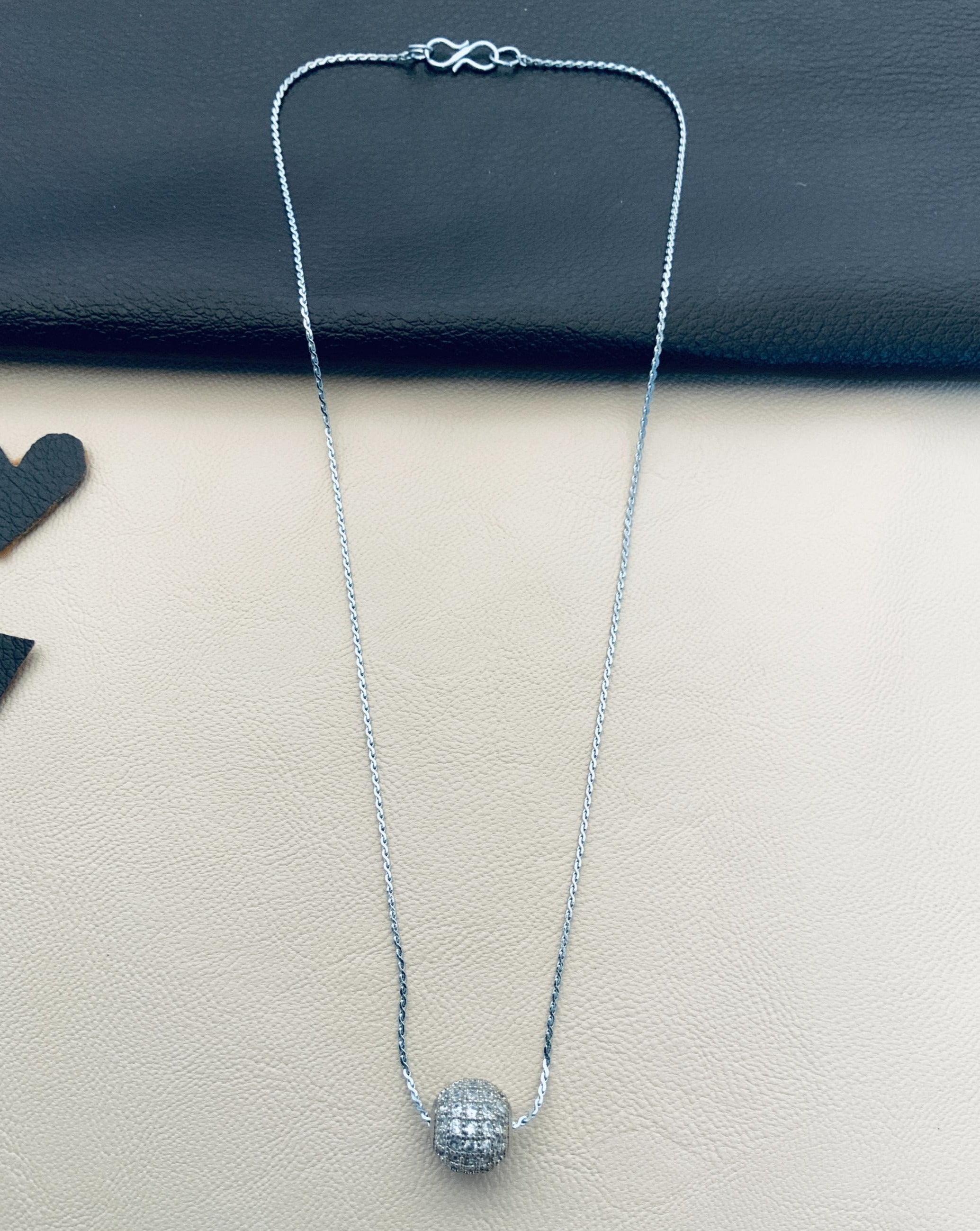 Dailywear Silver Ball Pendant Chain - Abdesignsjewellery