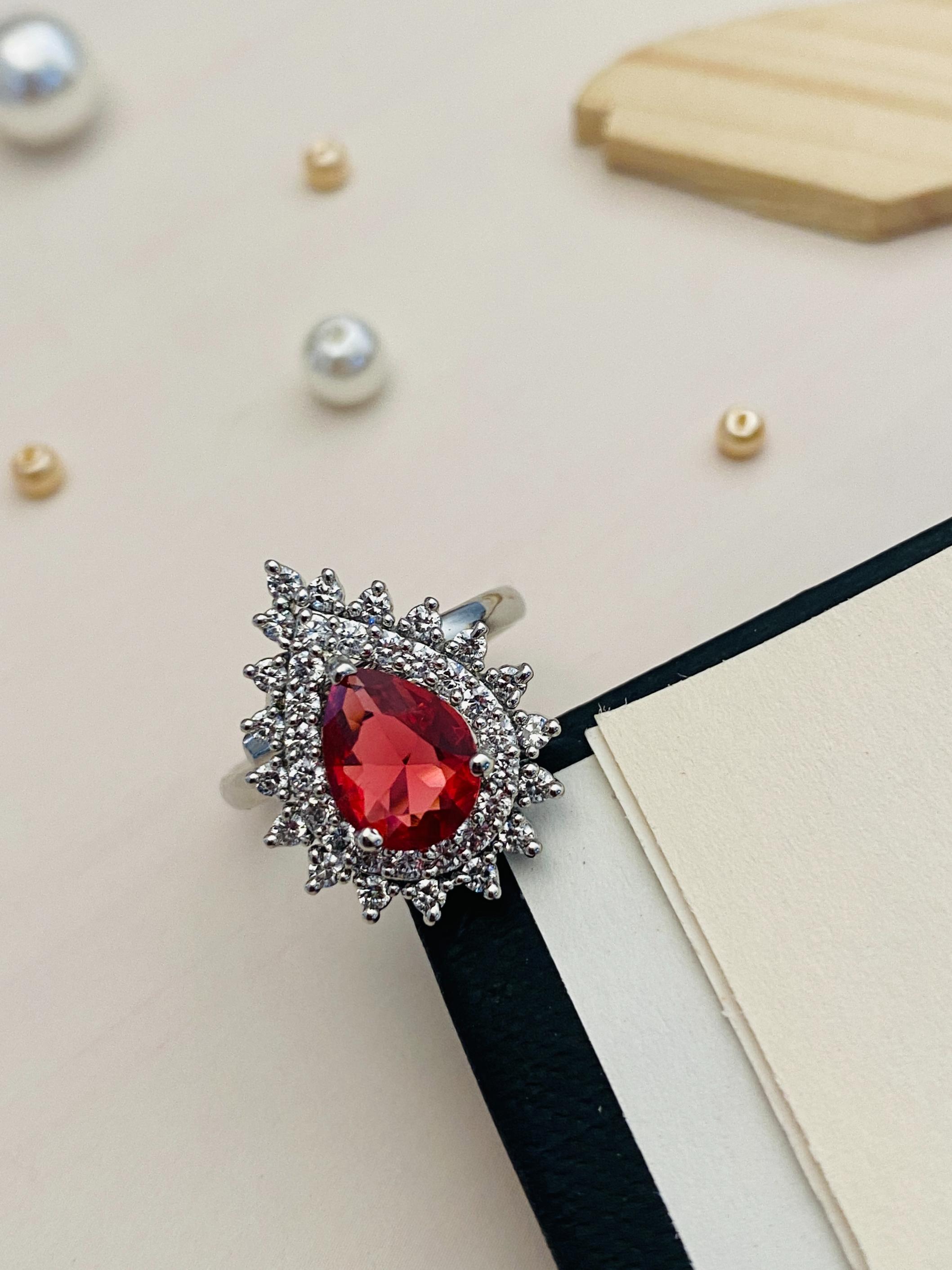 Classic Emerald Silver Plated American Diamond Ring - Abdesignsjewellery