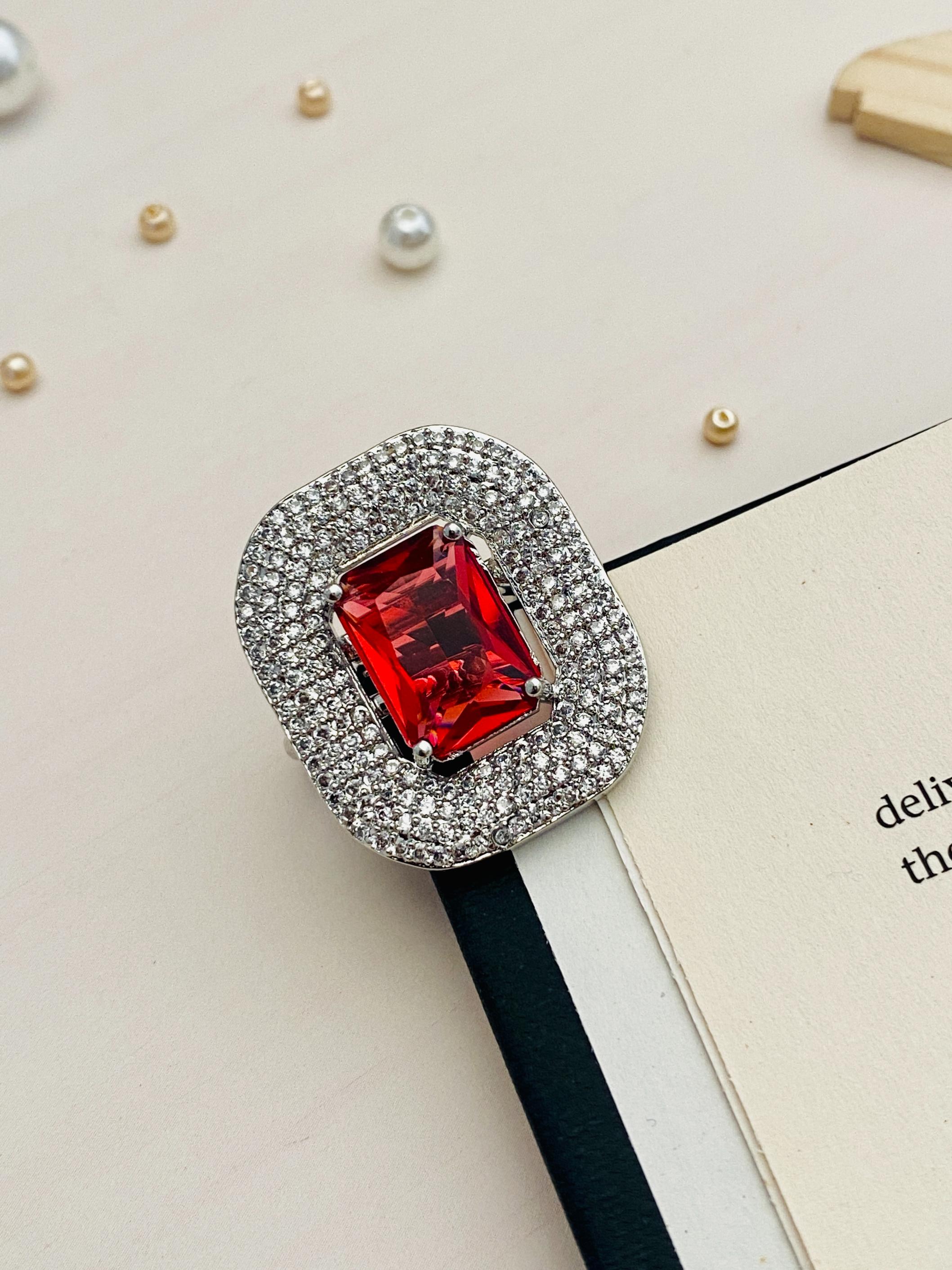 Fascinating Silver Plated CZ Ring - Abdesignsjewellery