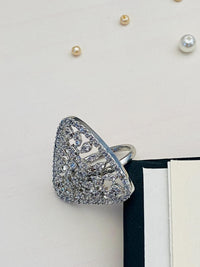 Thumbnail for Dazzling CZ Studded Silver Plated Ring - Abdesignsjewellery