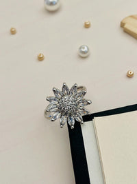 Thumbnail for Timeless Floral CZ Studded Silver Plated Ring - Abdesignsjewellery