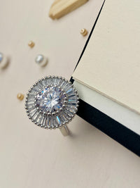 Thumbnail for Eye-catching CZ Studded Silver Plated Ring - Abdesignsjewellery