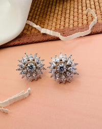 Thumbnail for Latest Silver Plated American Diamond Studs Earring