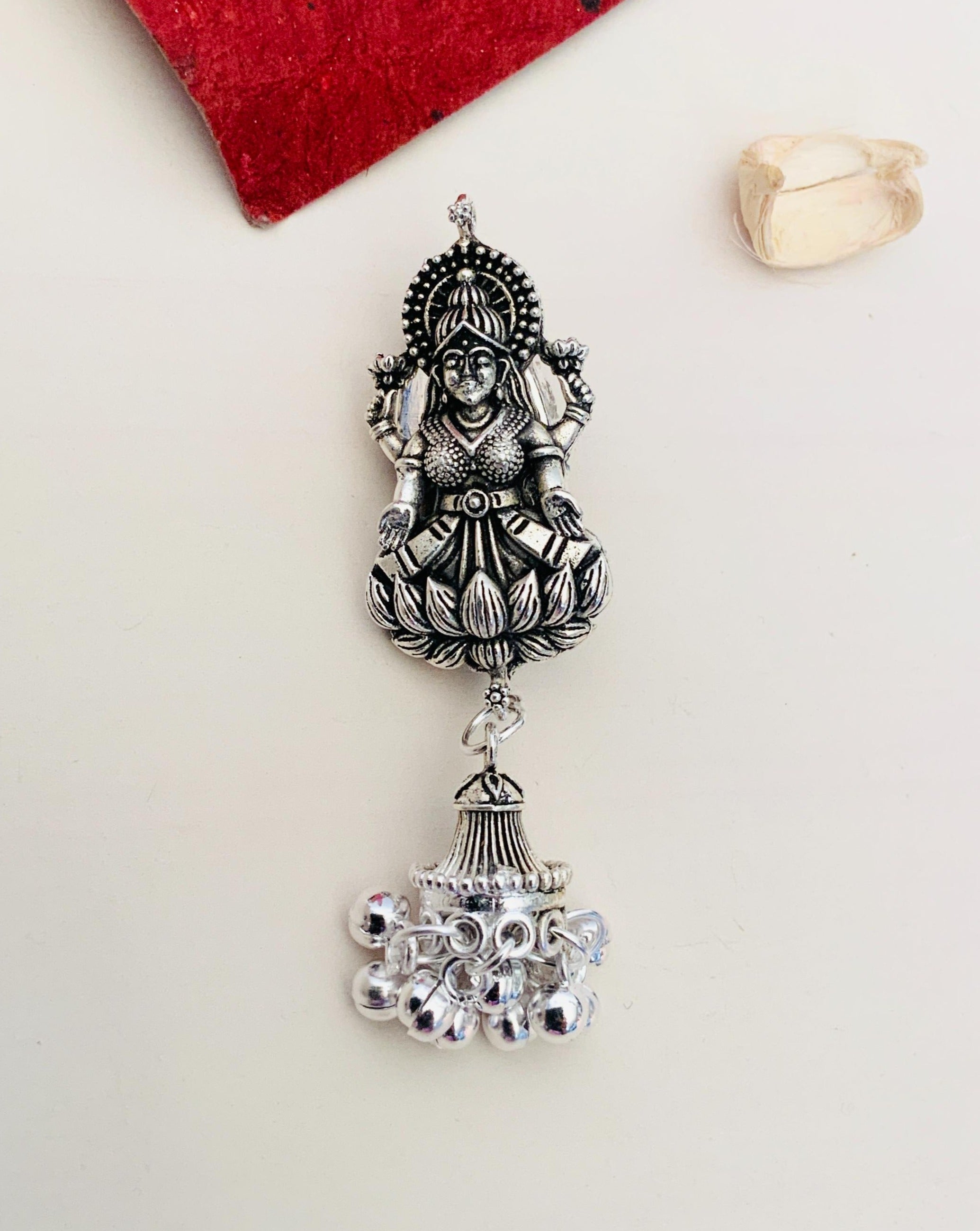 Goddess Laxmi German Silver Plated Saree Pin
