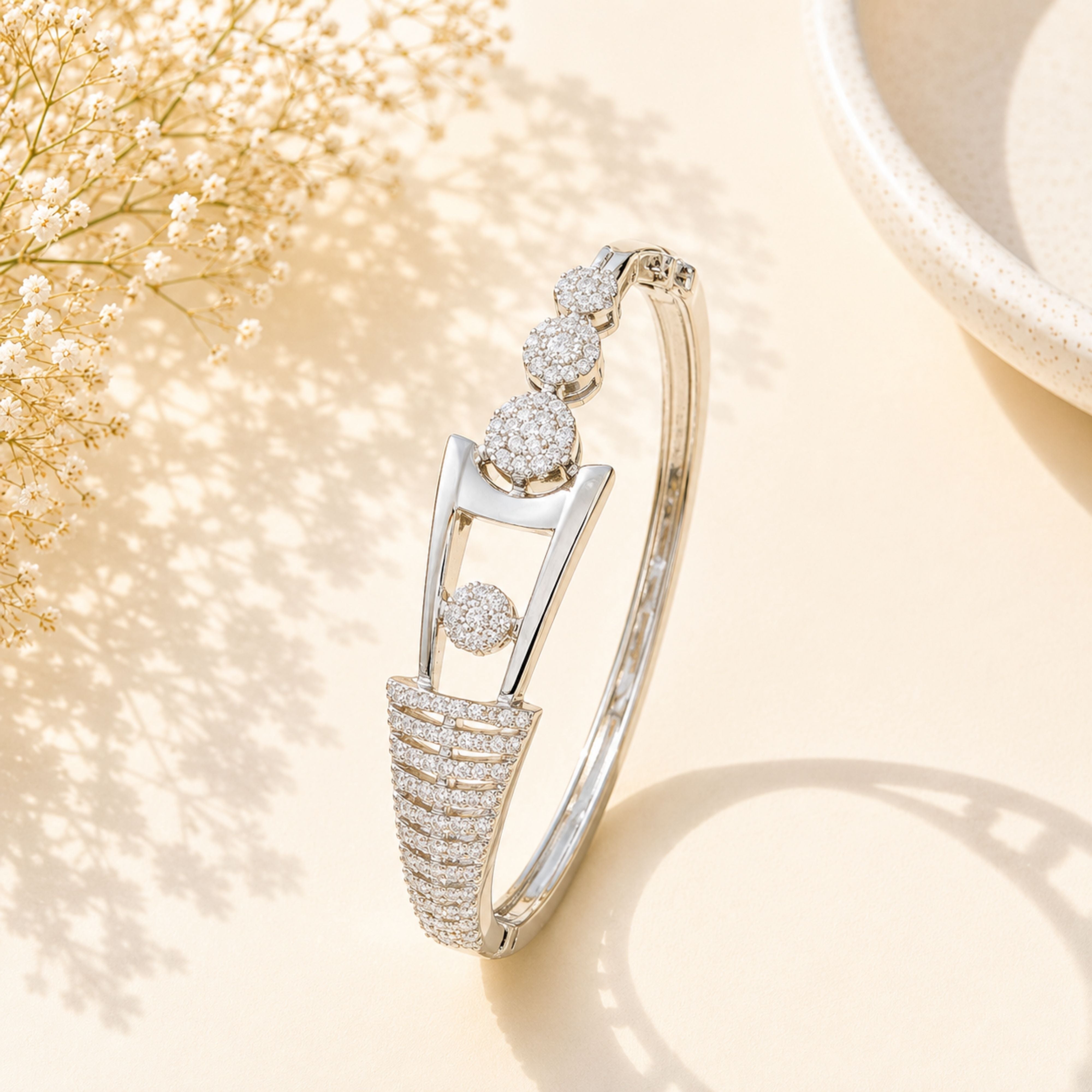 Geometric Diamond Look Bracelet – Modern Party Glam | Abdesigns