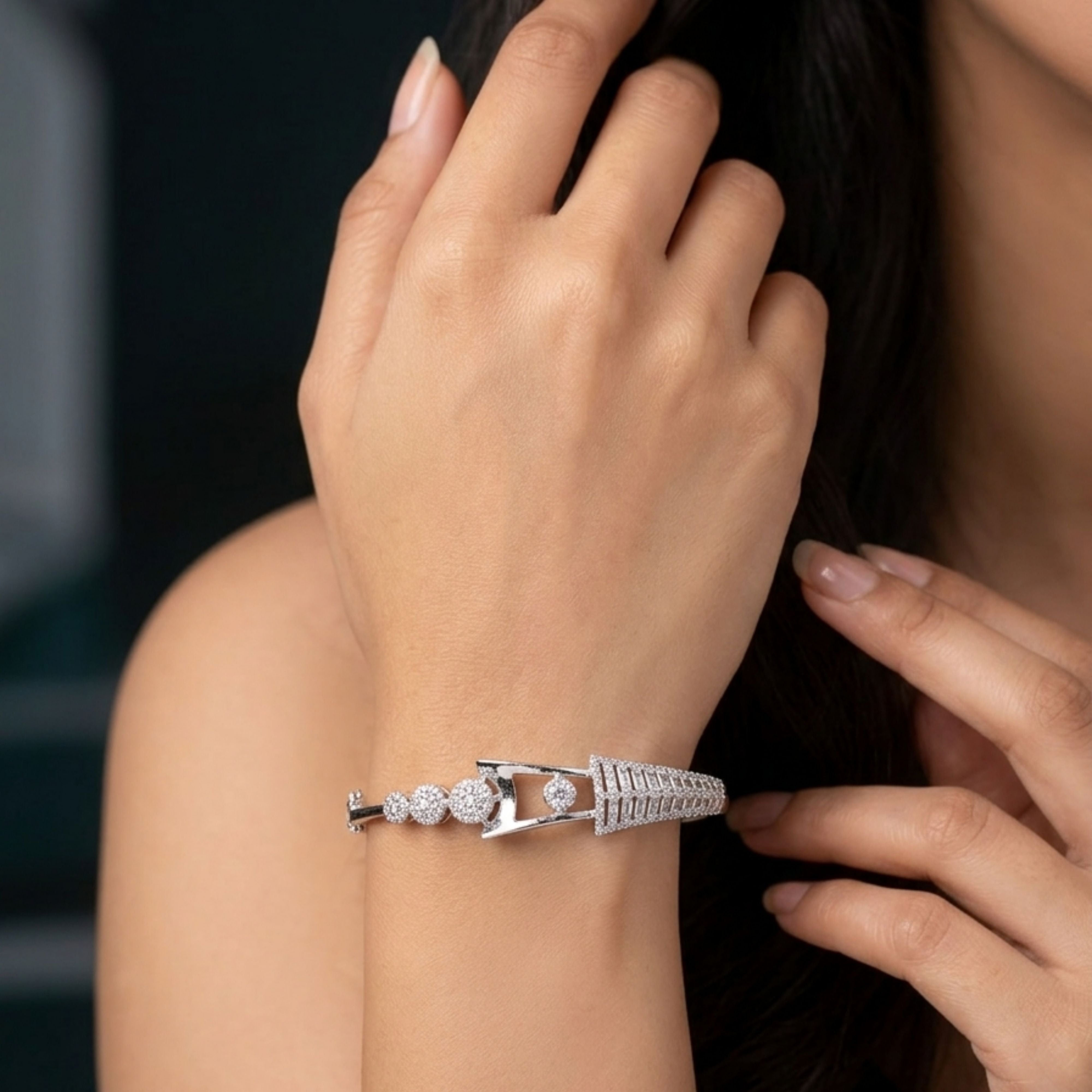 Geometric Diamond Look Bracelet – Modern Party Glam | Abdesigns