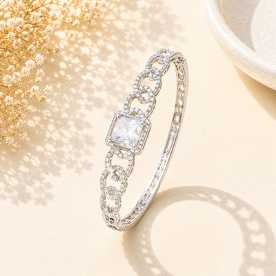 Square Stone Statement Bracelet – Trendy Party Glam | Abdesigns