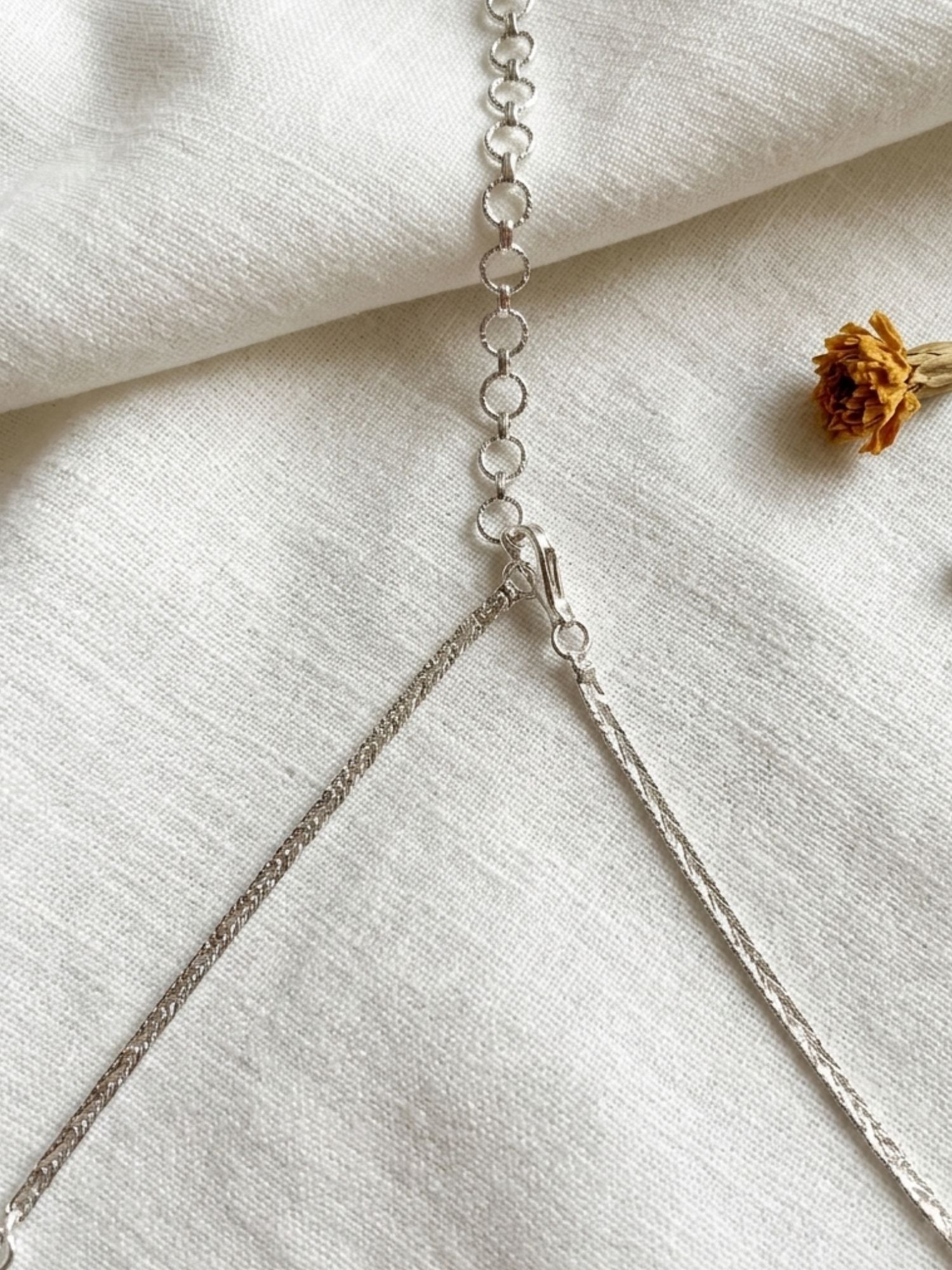 Floral American Diamond Blue Stone Necklace Set