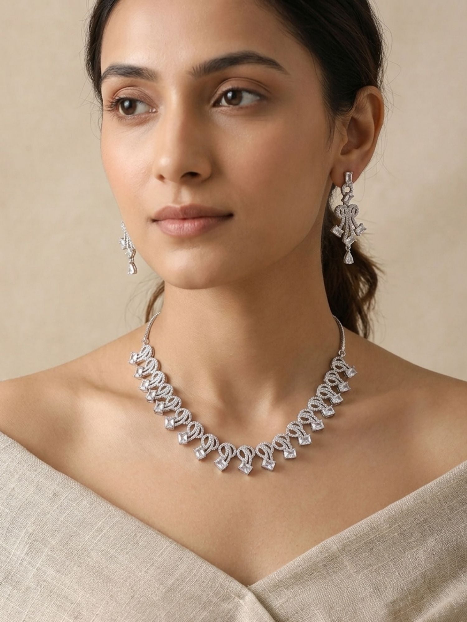 Premium Royal Blue Party Wear Necklace Set