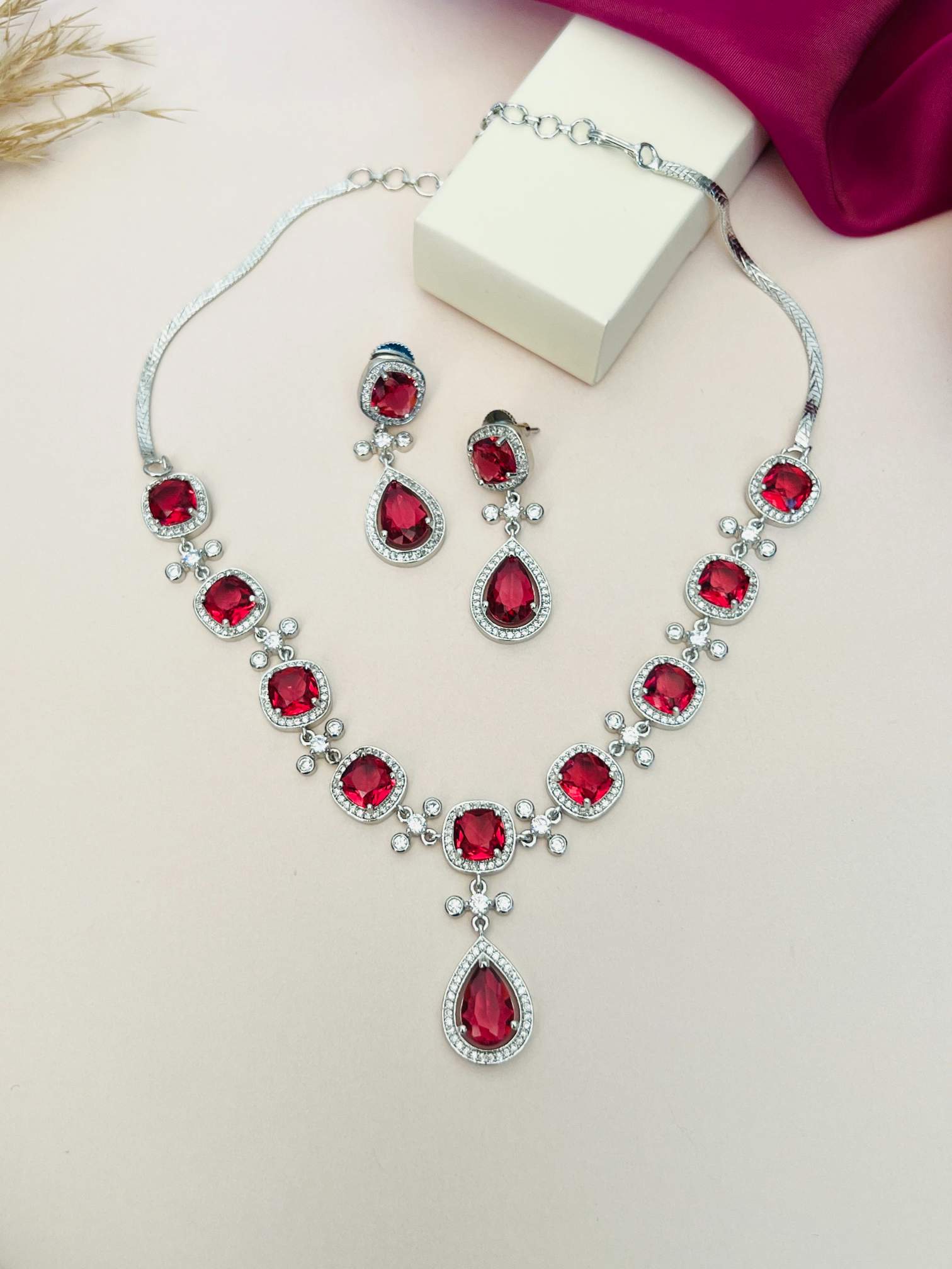 American Diamond Jewellery Set for Wedding