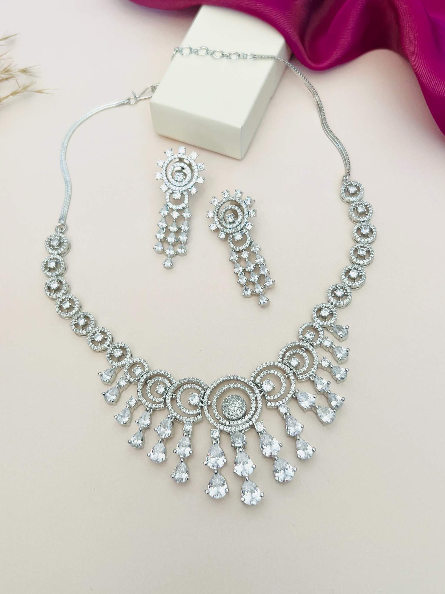 American Diamond Jewellery Set for Wedding