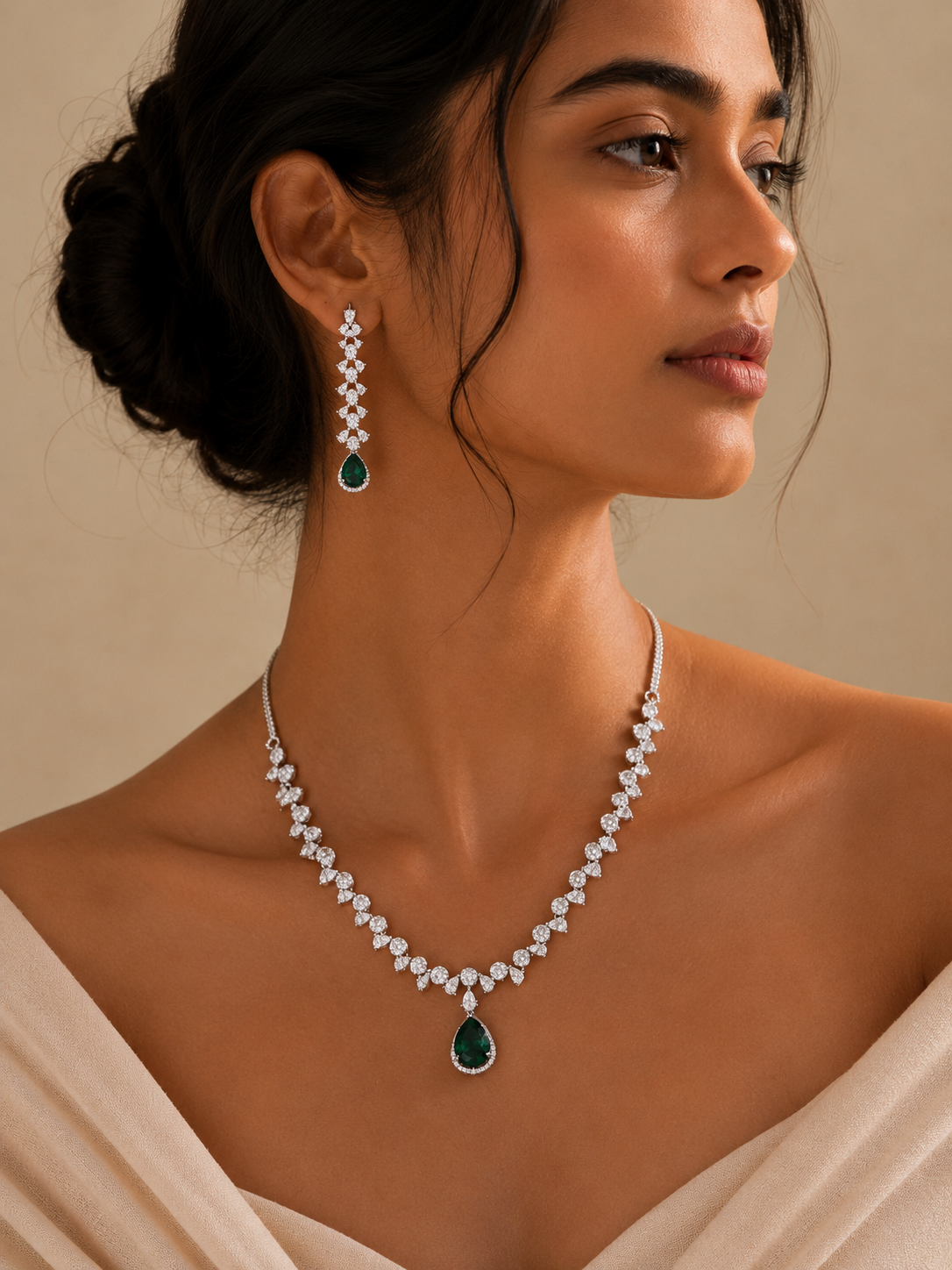 Ruby Red American Diamond Necklace Set – Regal Glam | Abdesigns