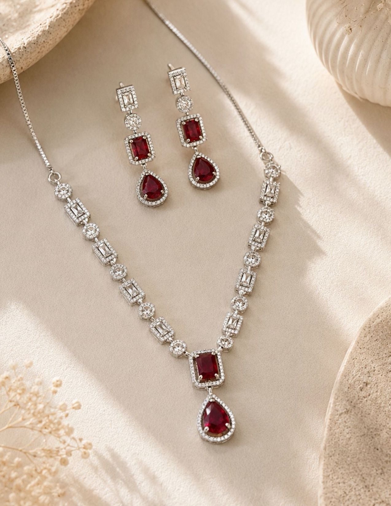 Emerald Crystal Jewellery Set – Premium Party Glam | Abdesigns
