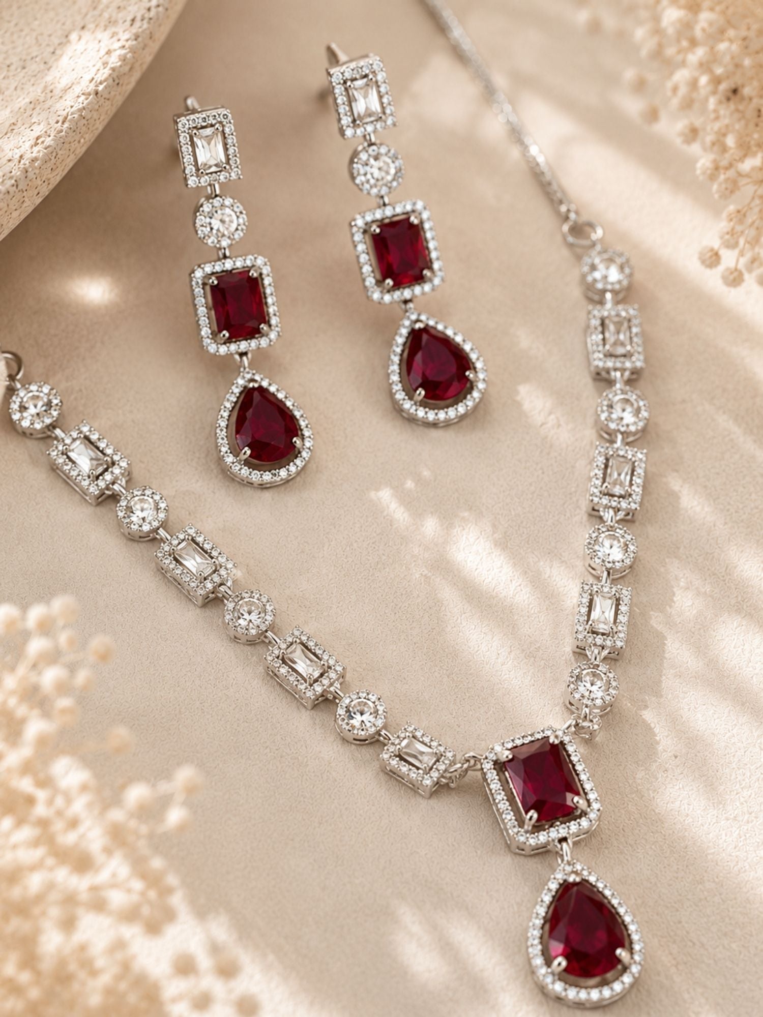 Emerald Crystal Jewellery Set – Premium Party Glam | Abdesigns