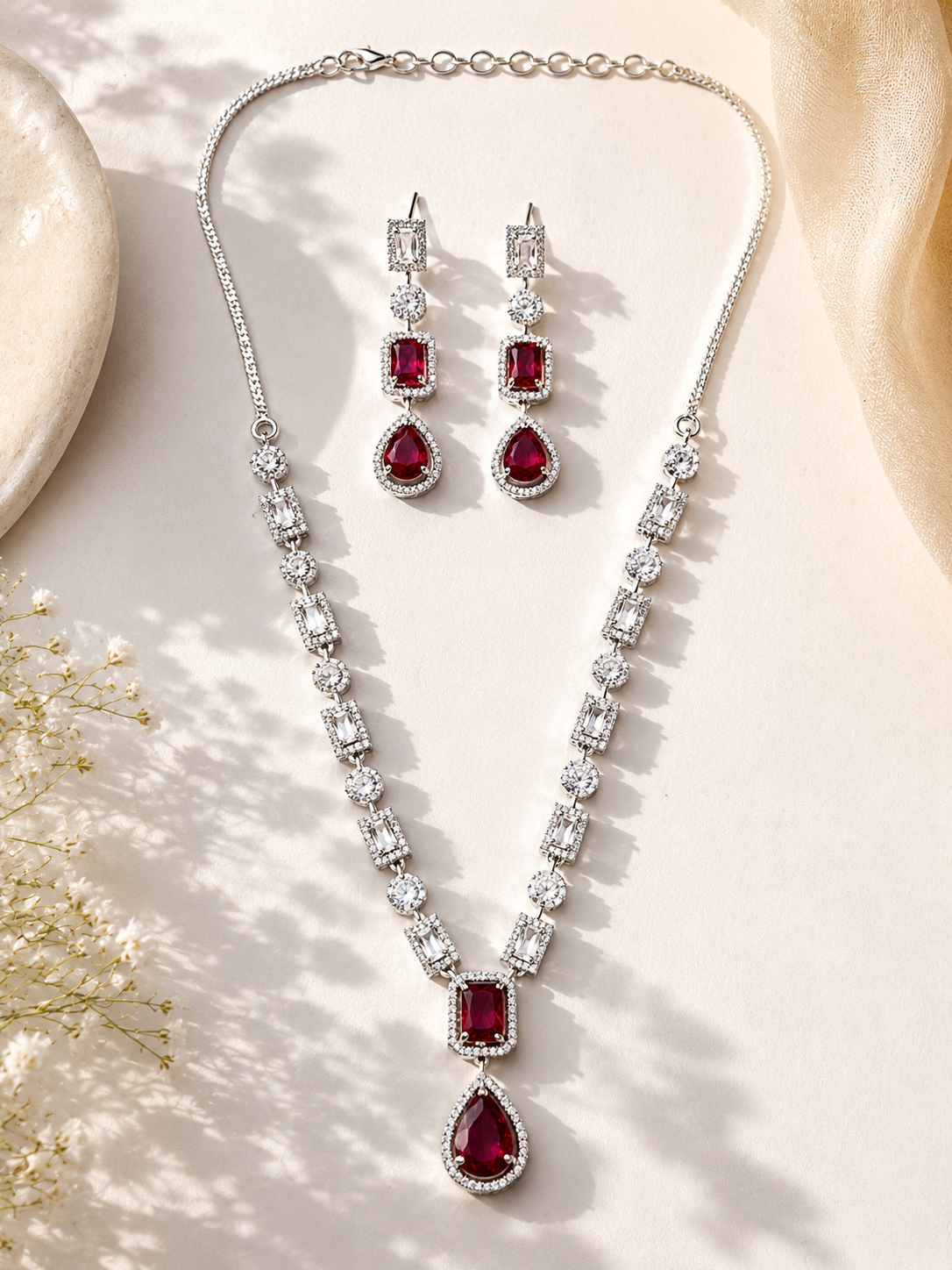 Emerald Crystal Jewellery Set – Premium Party Glam | Abdesigns