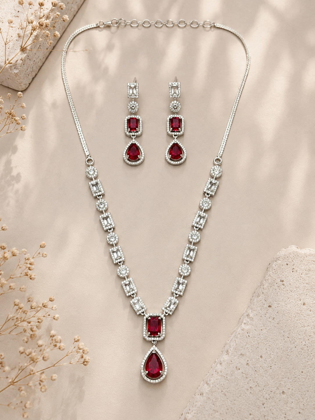 Emerald Crystal Jewellery Set – Premium Party Glam | Abdesigns