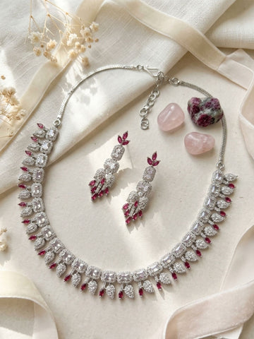 Premium Emerald Drop Necklace Set – Elegant Party Glam | Abdesigns
