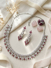 Premium Emerald Drop Necklace Set – Elegant Party Glam | Abdesigns