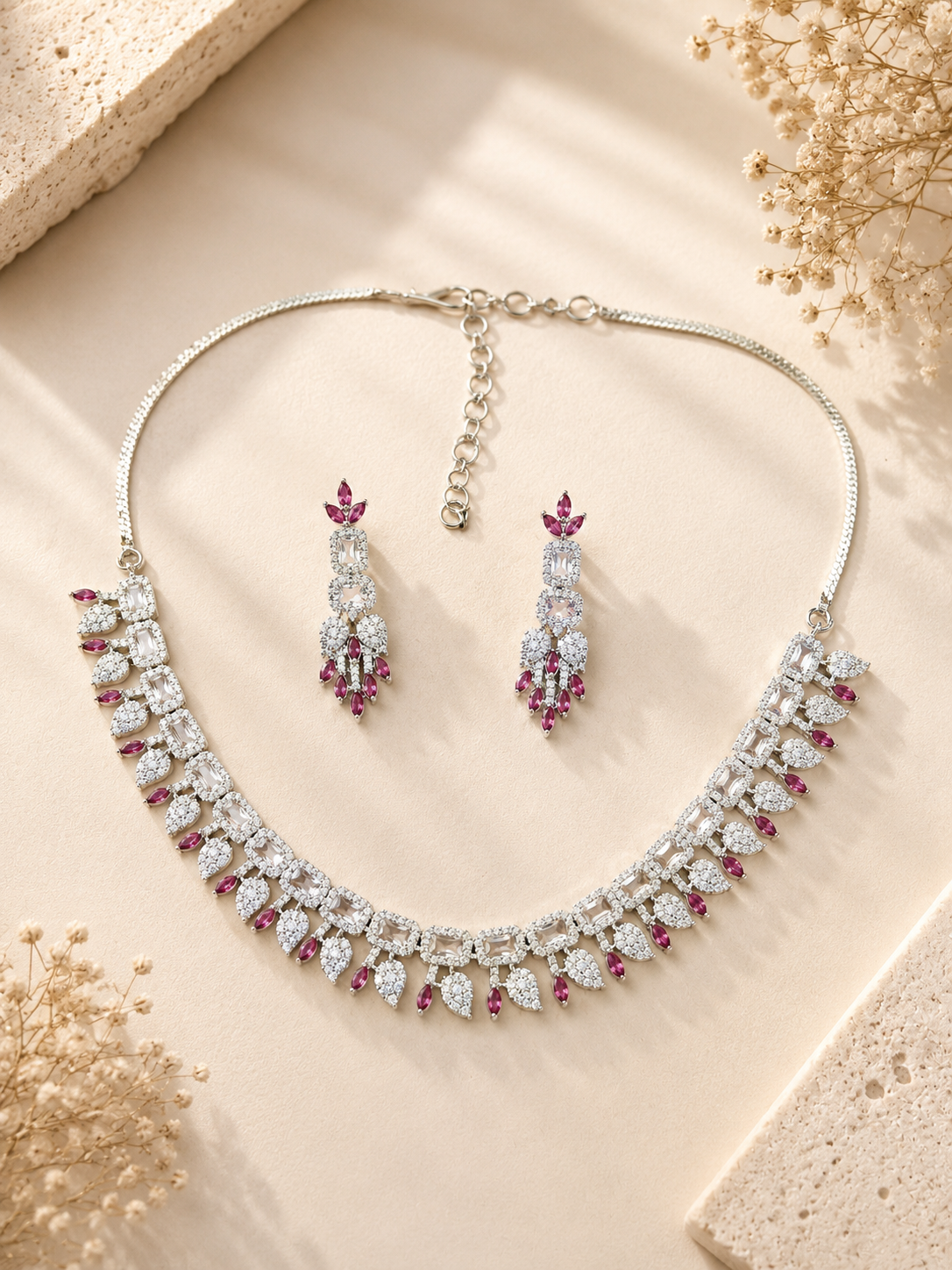 Premium Emerald Drop Necklace Set – Elegant Party Glam | Abdesigns