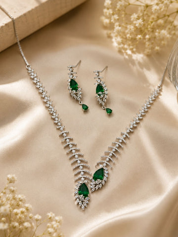 Red Teardrop Necklace Set – Sparkling Party Glam | Abdesigns