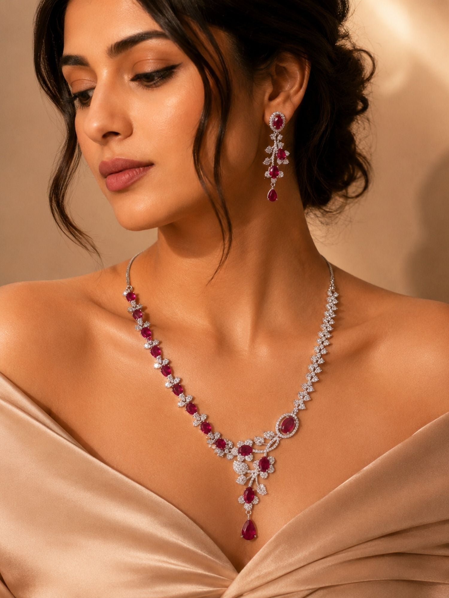 Royal Emerald Stone Jewellery Set – Statement Festive Glam | Abdesigns