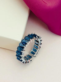 Thumbnail for Sparkling Silver Plated Round Zircon Cocktail Ring