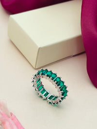 Thumbnail for Sparkling Silver Plated Round Zircon Cocktail Ring