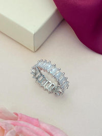 Thumbnail for Sparkling Silver Plated Round Zircon Cocktail Ring