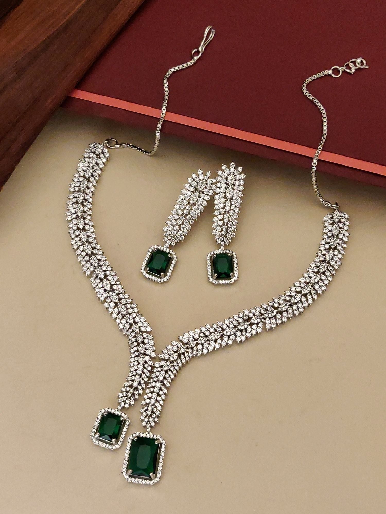 Elegant Stylish Swarovski Necklace Set - necklace by Abdesigns Jewellery