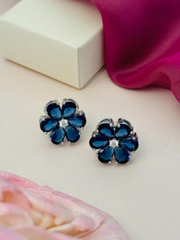 Thumbnail for Cute Flower Crystal Silver Stud Earrings