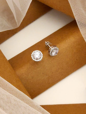925 Sterling Silver Diamond Studs Earring