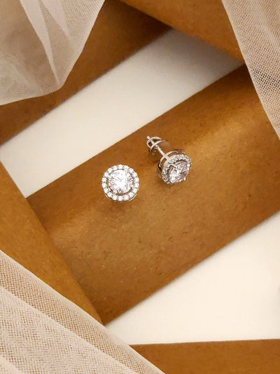 925 Sterling Silver Diamond Studs Earring