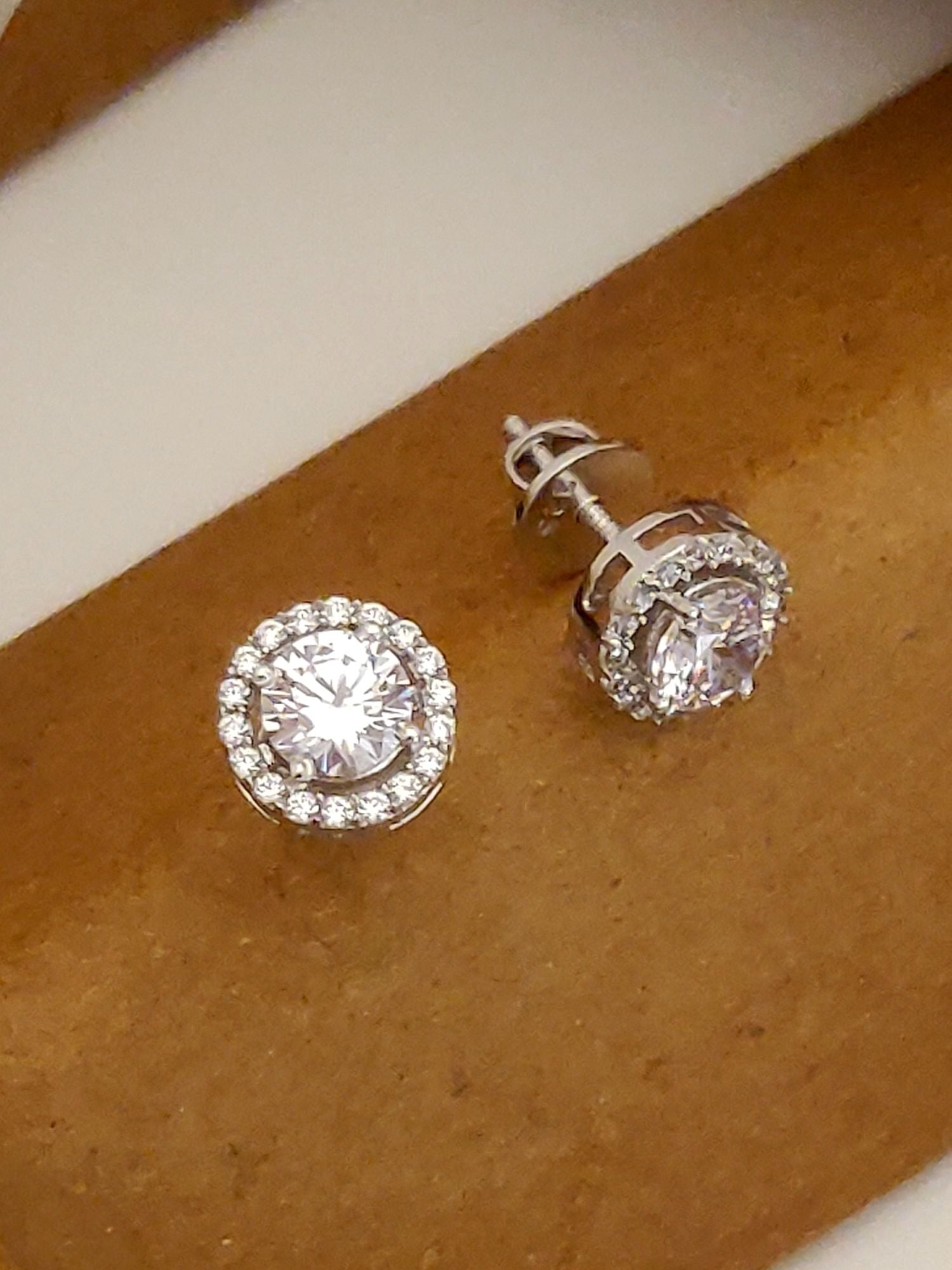 925 Sterling Silver Diamond Studs Earring