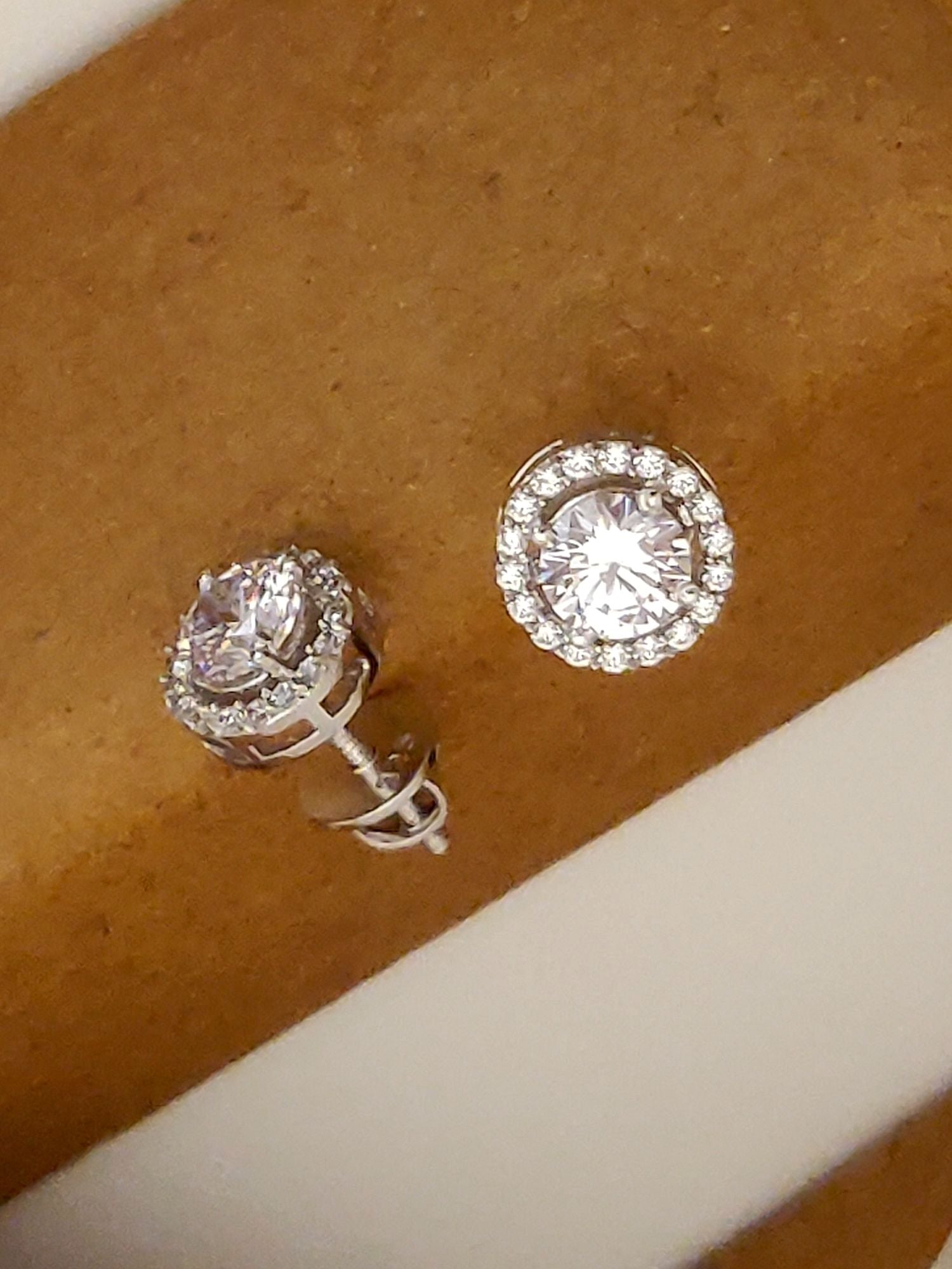 925 Sterling Silver Diamond Studs Earring