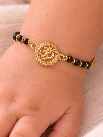 925 Sterling Silver Gold Plated Om Baby Nazariya Bracelet