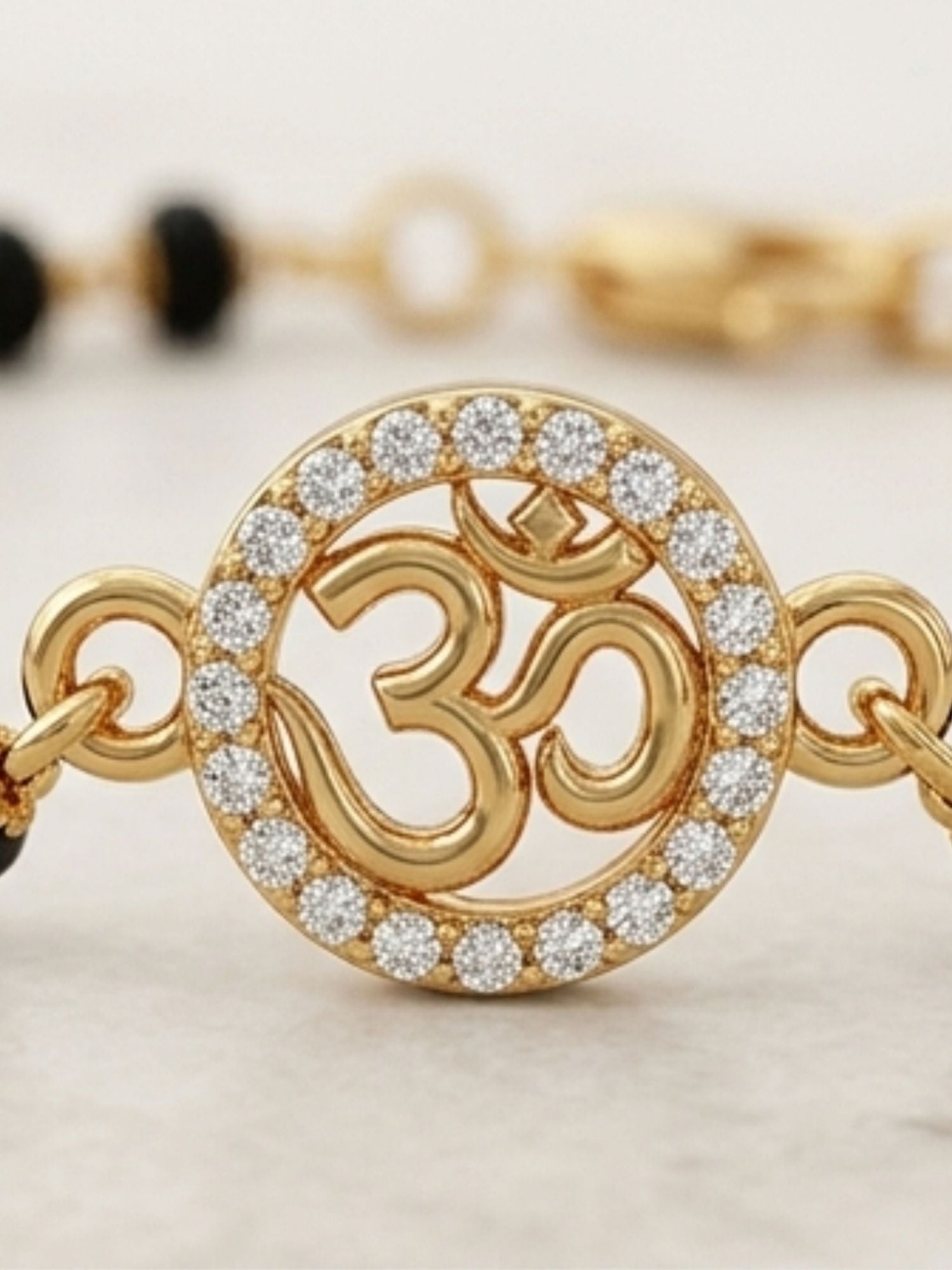 925 Sterling Silver Gold Plated Om Baby Nazariya Bracelet