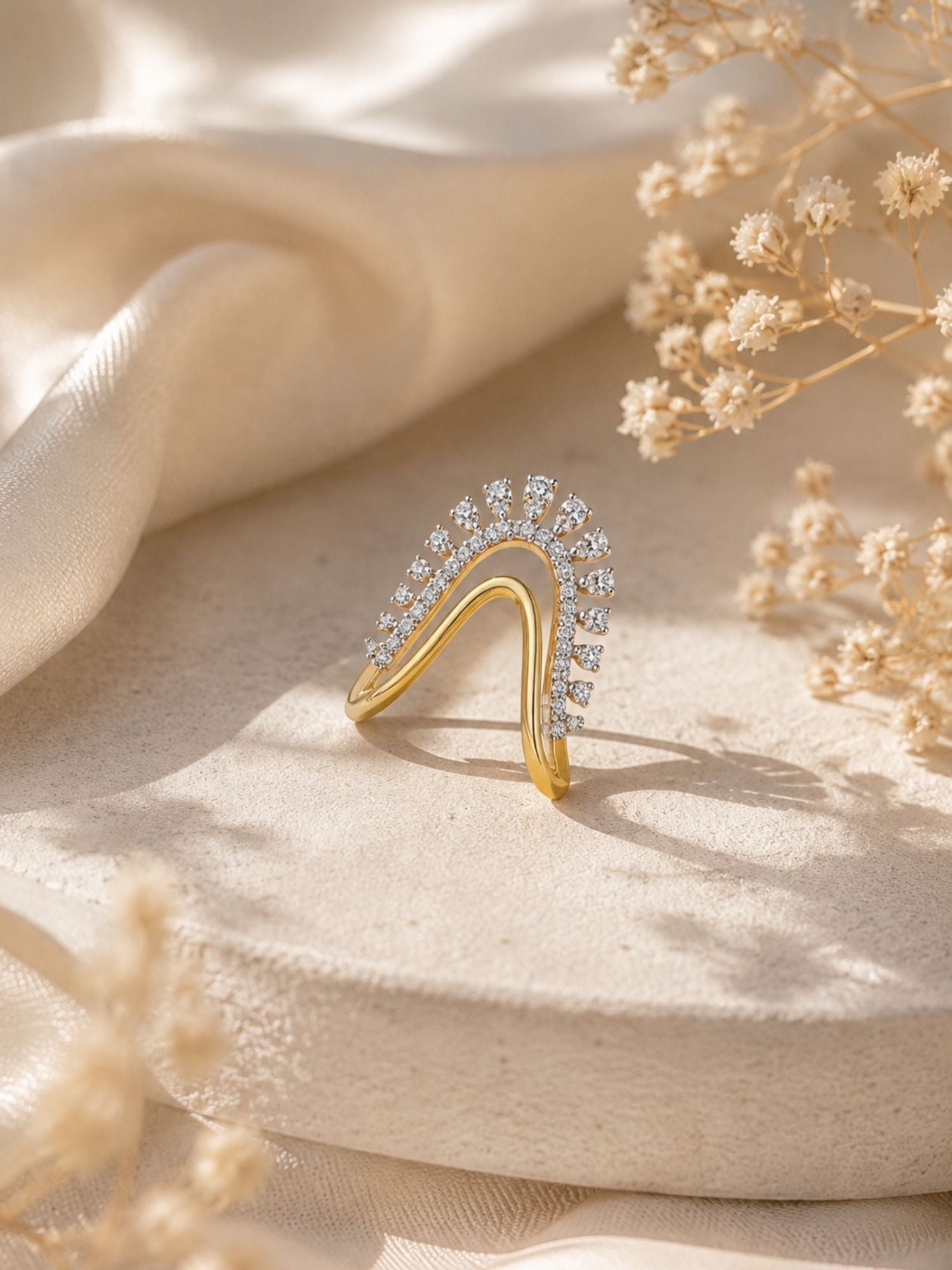 925 Sterling Silver Chevron Ring for Women – top view