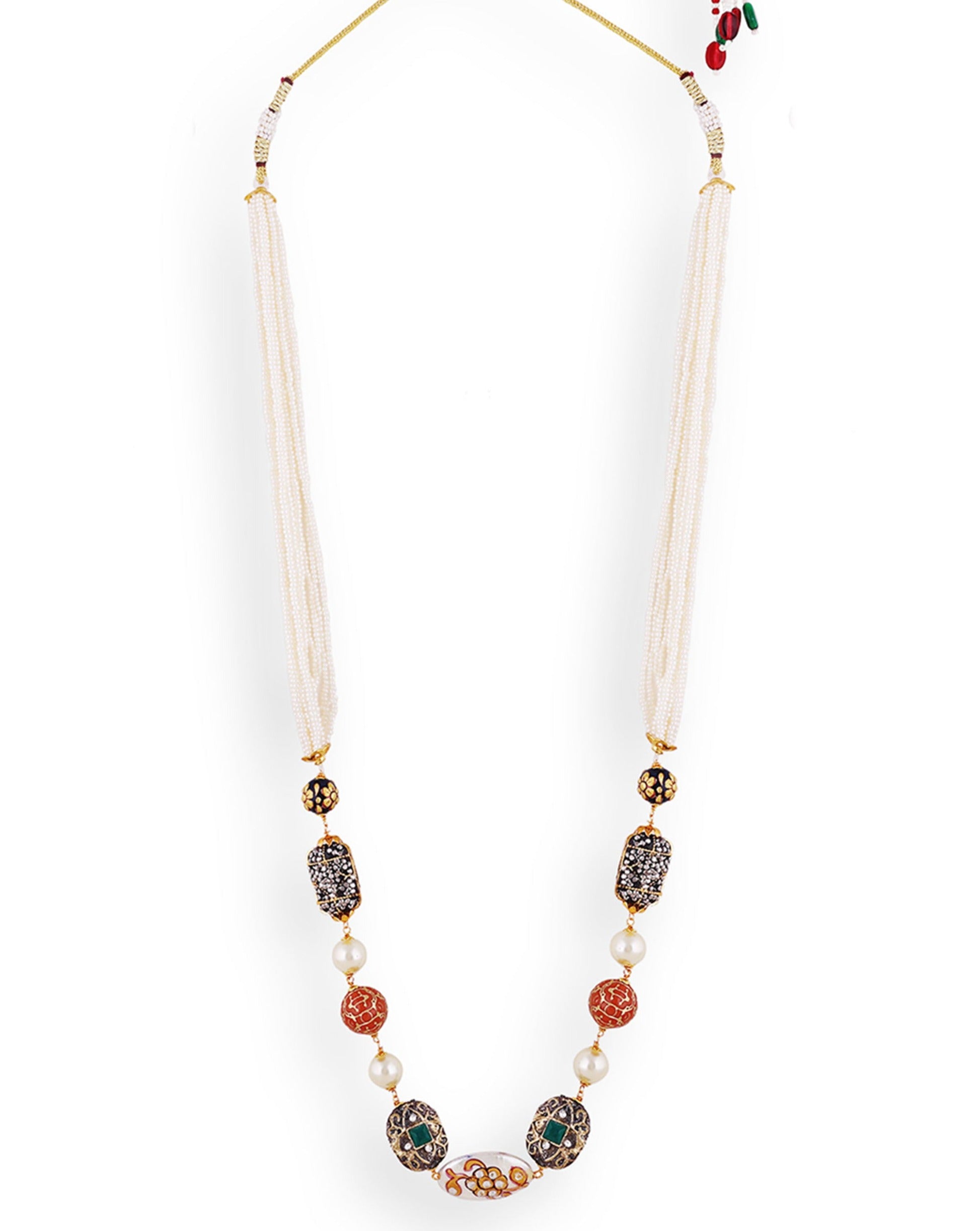 Beads Pearls Stones Gold Plated Jewellery Mala - Abdesignsjewellery