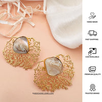 Thumbnail for Latest Matt Gold Plated Baroque Pearl Earring