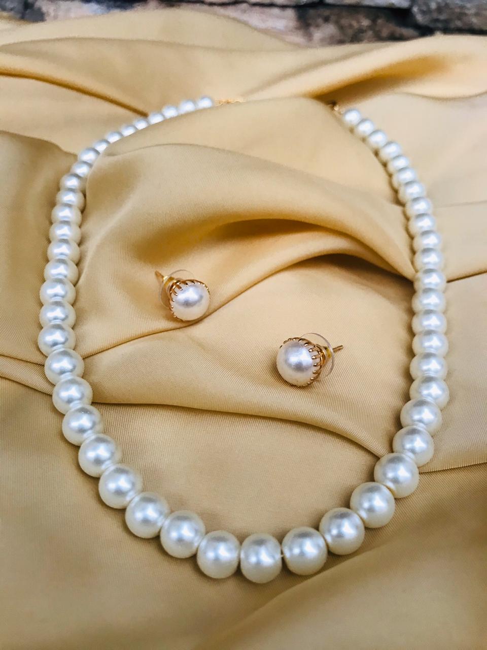 Aashi Round Artificial Pearl Necklace - Abdesignsjewellery