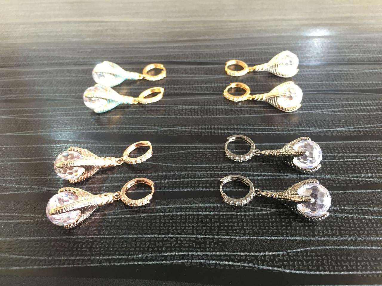 American Diamond Ball Earring Combo - Abdesignsjewellery
