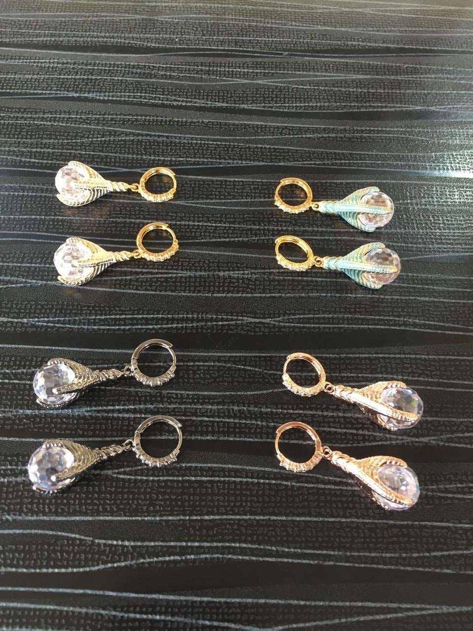 American Diamond Ball Earring Combo - Abdesignsjewellery