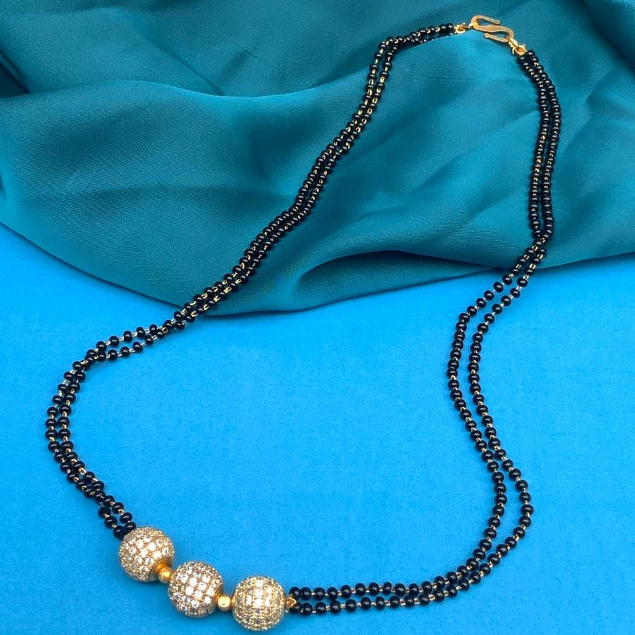 Pakhi Inspired Sleek Antique Golden Ball Mangalsutra